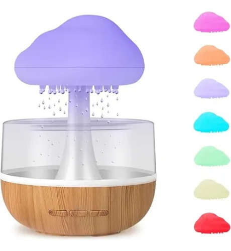 Difusor De Luz Nocturna Con Lluvia De Nubes De 7 Colores Par