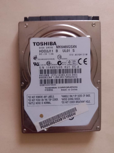 Discoduro Sata 2.5 Laptop 640gb Toshiba(soloaceptopagodivis)