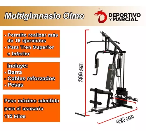 Multigimnasio Olmo +45 Kg Aparato Mini Gimnasio Gym Maquinas