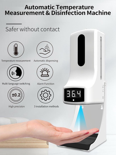 Imagen 6 de 10 de Dispensador De Gel O Sanitizante Con Termometro K9 Pro X