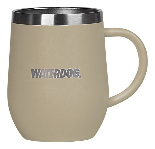 Vaso Tazón Con Asa Waterdog 360 Ml Acero Inoxidable Color Crema