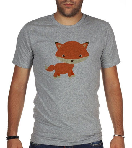 Remera De Hombre Zorro Naranja Animal Dibujito