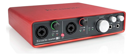 Interface De Áudio Focusrite Usb Scarlett 6i6 6 Entradas E 6 Cor Vermelho