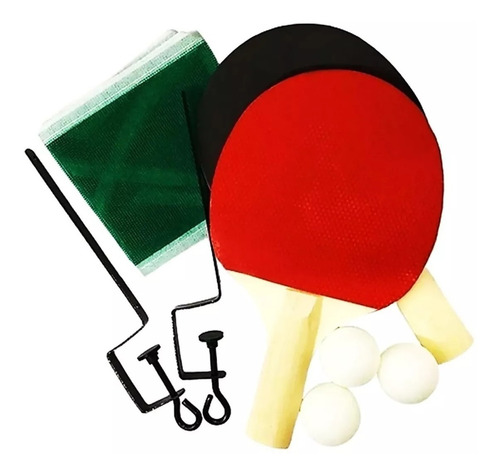 Imagen 3 de 8 de Set Ping Pong 2 Paletas + 3 Pelotas + Red Con Soportes Faydi