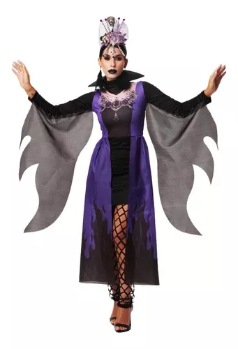 Halloween 2023 Fantasia Bruxa Vampira Morcega Moderna Adulta