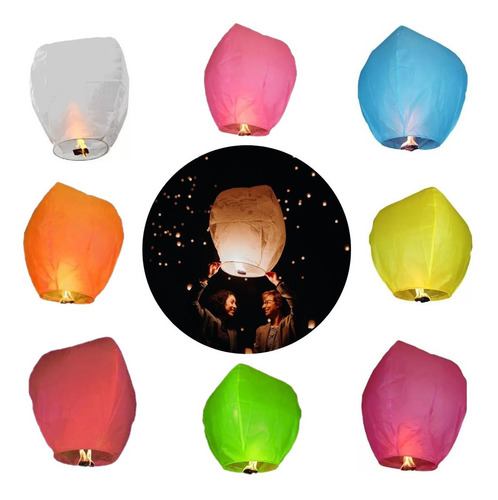 24 Globos De Cantoya Para Fiestas Con Cera Globo Del Deseo