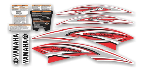 Kit Adesivo Jet Ski Compatível Vx 110 2008 Vermelho Jtki20