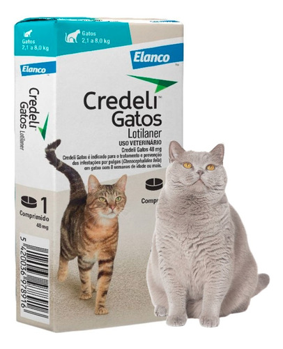 Credeli Antipulgas Gatos De 2,1 A 8,0 Kg 48 Mg 1 Comprimido