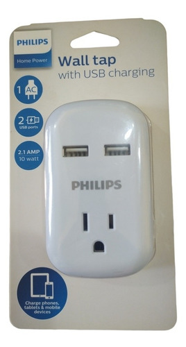 Cargador 2 Usb Philips Toma Corriente (4096)