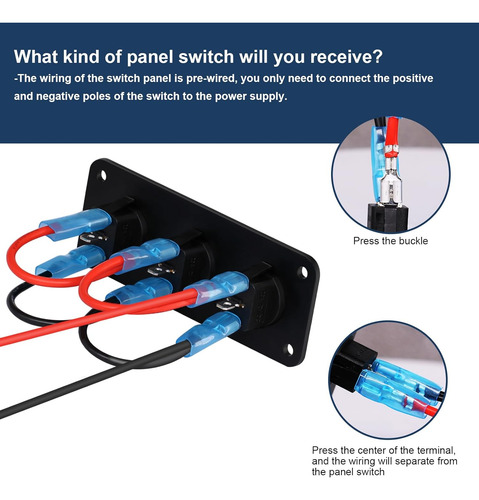 Panel De Interruptores Basculantes De 3 Bandas, Dc 12v ...