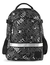 Comprar Mochila Espalda 18 Big Kids Estampas En Plateado Footy F2033 Color Negro\u002FPlata Diseño de la tela Poliéster