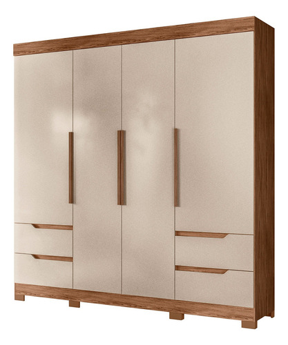 Clóset Vekka Vivacce 4 Puertas 4 Cajones Moderno 217 Cm Color Marrón Claro