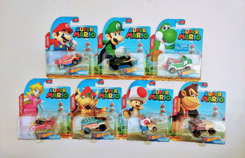 Hot Wheels Super Mario Set De 7 Nuevos, Envio Gratis.