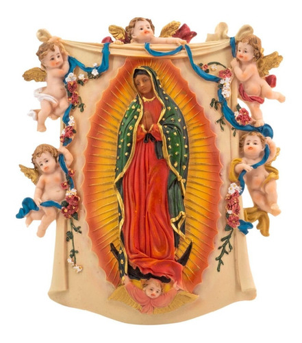 Imagen Virgen De Guadalupe Y Ángeles - 25 Cm