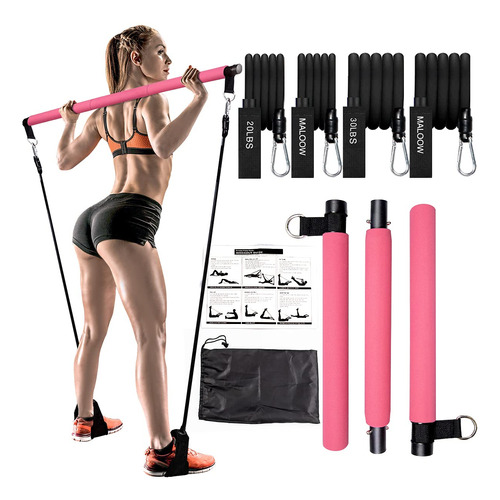 Kit De Barra De Pilates Con Bandas De Resistencia (2 Estndar