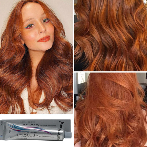 Matizador Mairibel  Coloração de Cabelo Coloração para cabelo tom n7.44 ruivo-loiro médio para cabelo x 250g