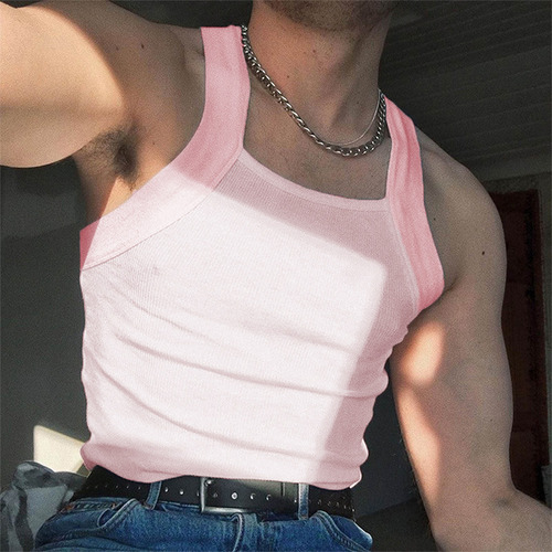 Camiseta Sin Mangas Ajustada Y Elegante Para Hombre