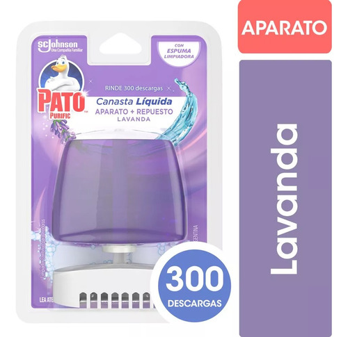 Canasta Líquida Para Inodoro Pato Lavanda Aparato + Repuest