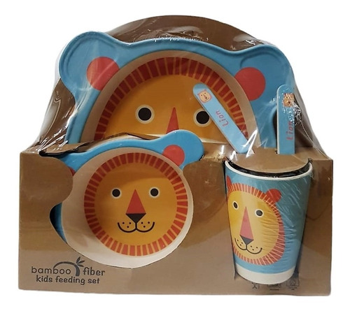 Set Vajilla Bebe Bambú Menaje 5 Pieza Biodegradable Infantil