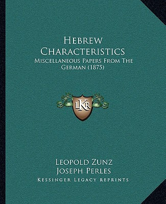 Libro Hebrew Characteristics: Miscellaneous Papers From T...