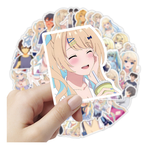 Runa Shirakawa 50 Calcomanias Stickers De Pvc Vs Agua Anime