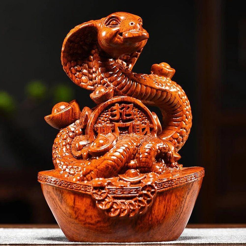 Estatua De Serpiente Tallada En Madera Del Año 2025 Para Esc