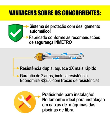 Aquecedor 6.000w De Piscinas Até 10 Mil Litros Inox Completo
