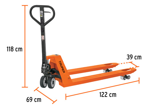 Patín Traspaleta 2 Ton Con Ruedas De Hule/poli, Truper 15081