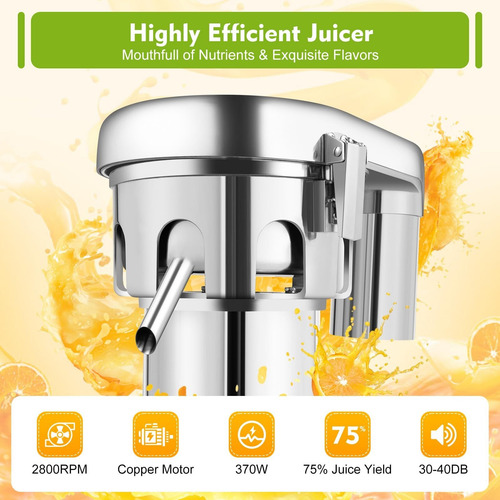 Extractor De Jugo Comercial De Alta Resistencia De 370 W