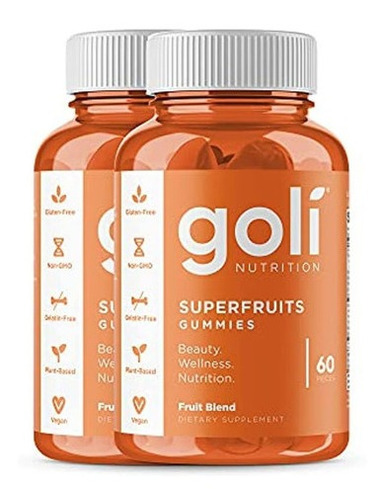 Superfruits Vitamin Gummy De Goli Nutrition - Paquete De 2 U