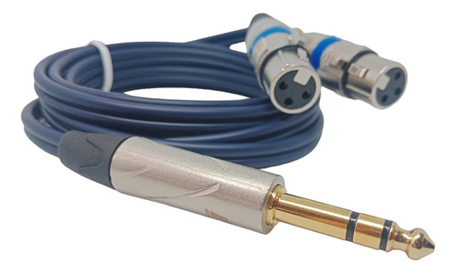 Cable Plug Trs 1/4 Esteréo A 2 Canon Xlr Hembra 5mts