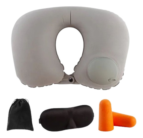 Almohada Viajera  Inflable Portátil + Accesorios Descanso