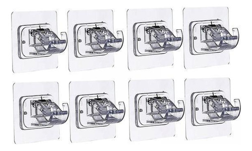 2 Paquete De 8 Soportes Adhesivos Para Barra De Transparente