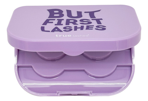 Case Estuche Para Pestañas Postizas Con Espejo True Lashes Color But First Lashes