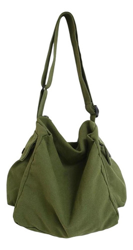 ( Bolso Vagabundo De Lona Unisex, Bolso De Mano, Cierre De Cremallera, P Informal