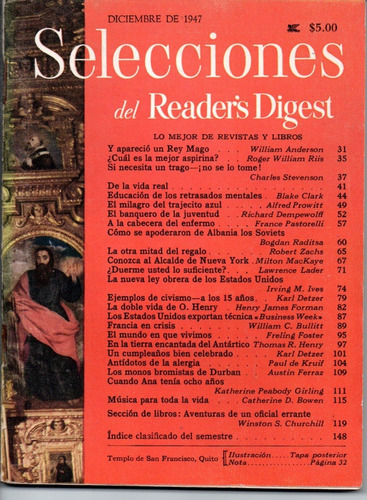 Selecciones Del Reader´s Digest Nº85 Diciembre 1947