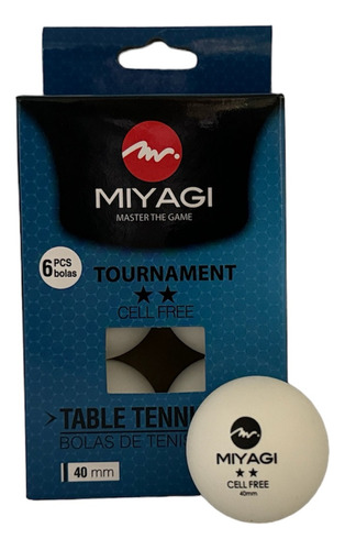 Bolas Para Ping Pong Miyagi 2 Estrellas X6 Unidades Blancas