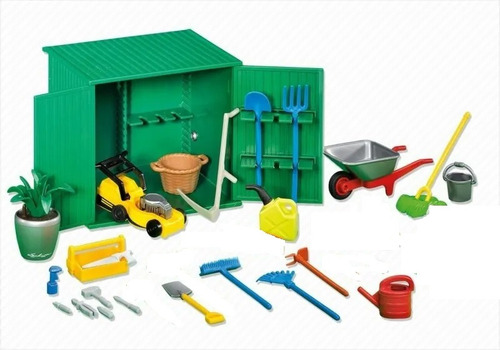 Playmobil 7490 Cobertizo Para Jardin Cortadora Pasto Vivero
