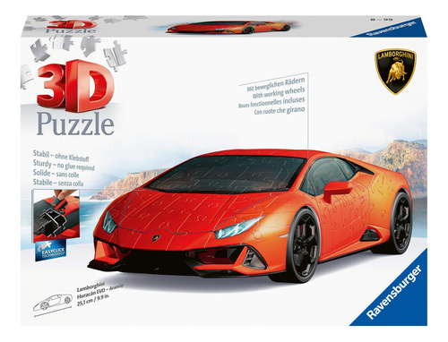 Ravensburger Orange Lamborghini Huracan Rompecabezas 3d Para