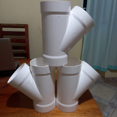 Yee Pvc Sanitario 4 X 4 Cementar, A 45 Grados, 3 Piezas