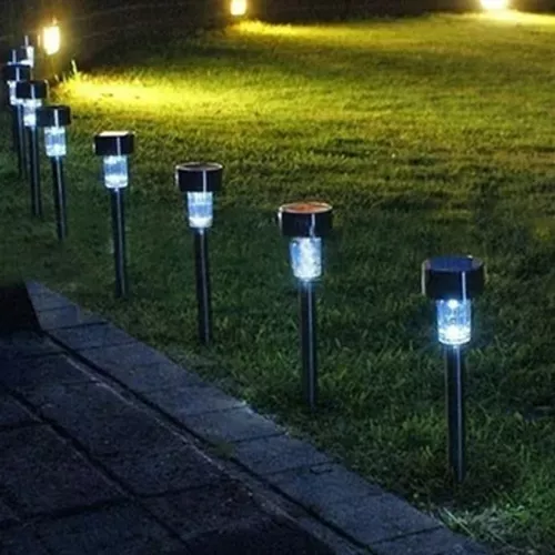 Pack X10 Luz Solar Para Jardin Estaca Luz Fria Para Exterior