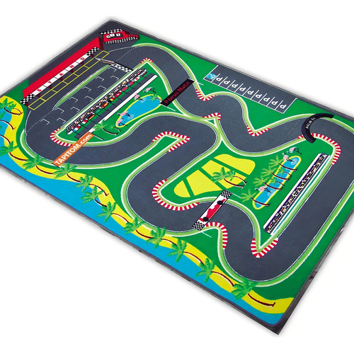 Pista de carreras con Autódromo F1 de 1,4 x 1,0 m, color verde mar