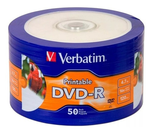 Dvd Verbatim Printable -r Bulk 50 Unidades