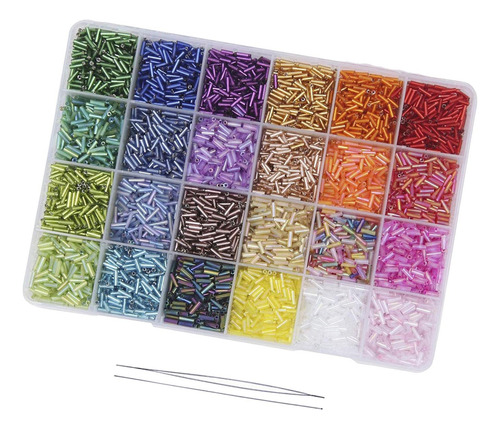 9600 Piezas Kit De Cuentas De Tubo 24 Colores Para Diy