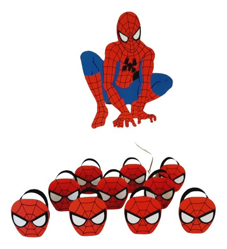 Piñata + 40 Bolsitas Golosineras Hombre Araña Spiderman