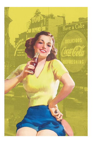 Pano De Prato Coca-cola Pin Up Brown Lady