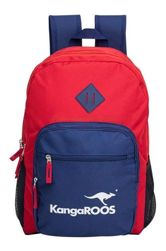 Mochila Roja Y Azul Kangaroos Kg04 Rectangular Backpack Liso