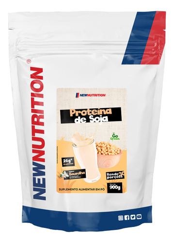 Proteína de Soja Isolada Sachê de 900g Soy Protein Newnutrition Suplemento Alimentar em Pó Sabor Baunilha Go Green