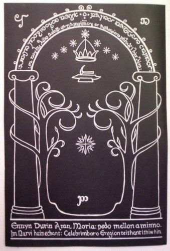 Imagen 1 de 10 de Láminas Señor De Los Anillos - Tolkien Mapa Me- Puerta Moria