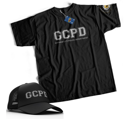 Combo Remera Mas Gorra De Policia Gotham Batman Dc Comics